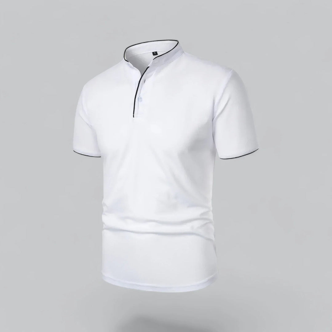 Short-Sleeve Henley Polo | Slim Fit Stretch Cotton | Casual Summer Essential