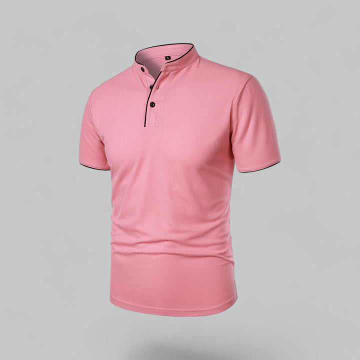 Short-Sleeve Henley Polo | Slim Fit Stretch Cotton | Casual Summer Essential