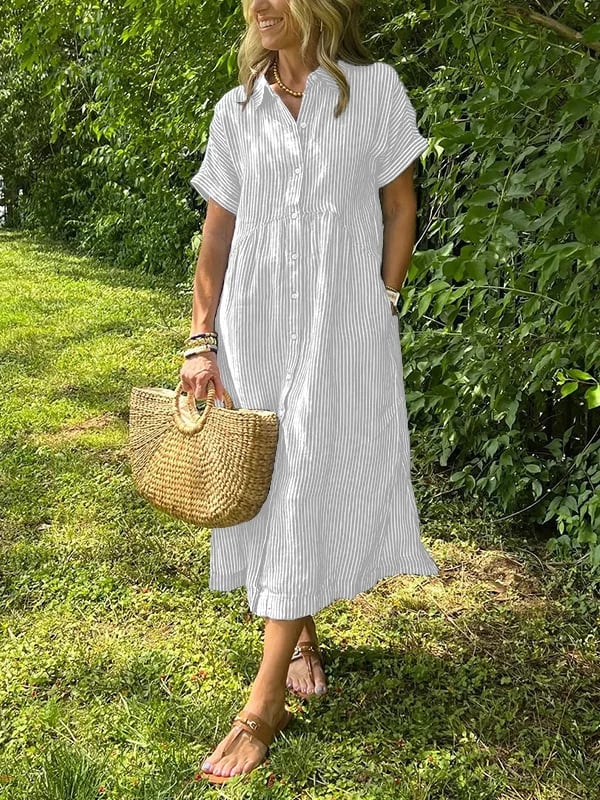 Angela | Classic Shirt Maxi Dress