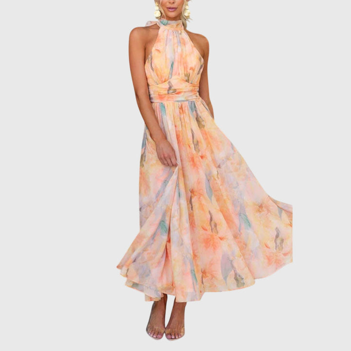 Celeste | Elegant Halter Maxi Dress