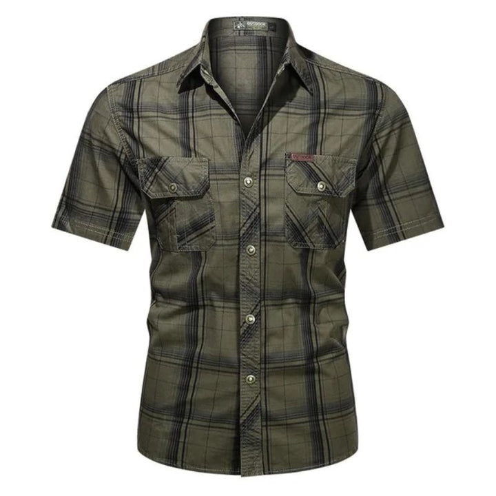 Men’s Flannel Shirt | Brushed Cotton Button-Up | Plaid Workwear Layer