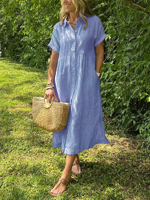 Angela | Classic Shirt Maxi Dress