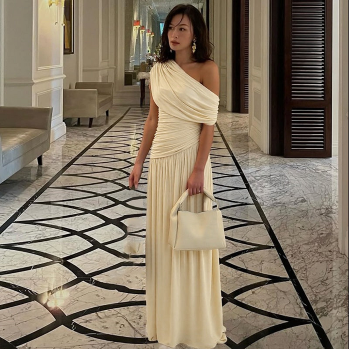 Talia™ | Elegant One Shoulder Evening Maxi Dress