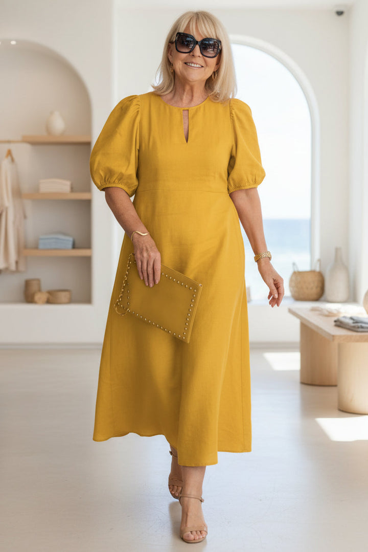 Luce | Puff-Sleeve Midi Dress