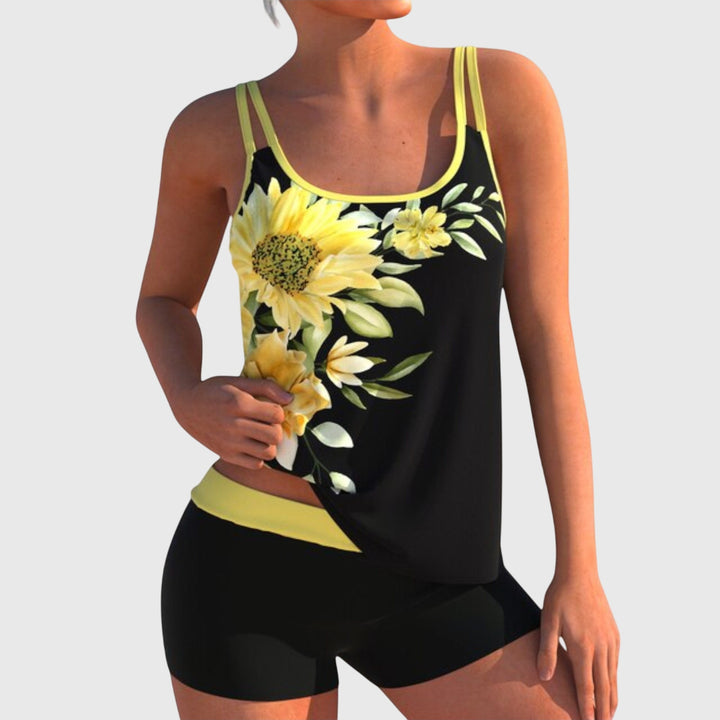 Alice | Floral Tankini & Shorts Swim Set