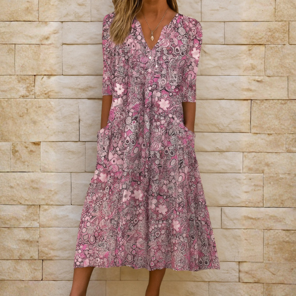 Solène | Floral Midi Dress