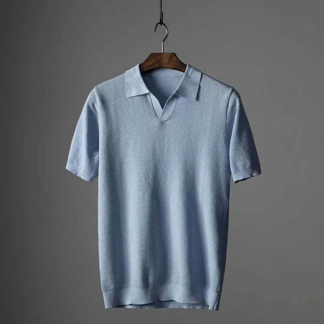 Men’s Waffle Knit Polo Shirt | Breathable Summer Knit