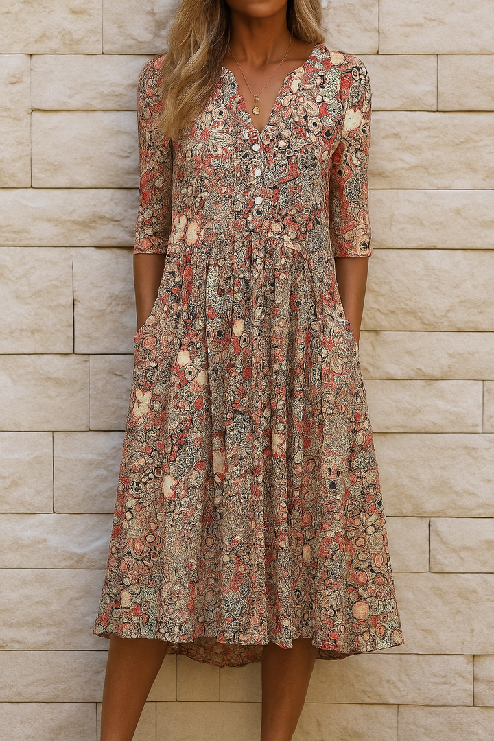 Solène | Floral Midi Dress