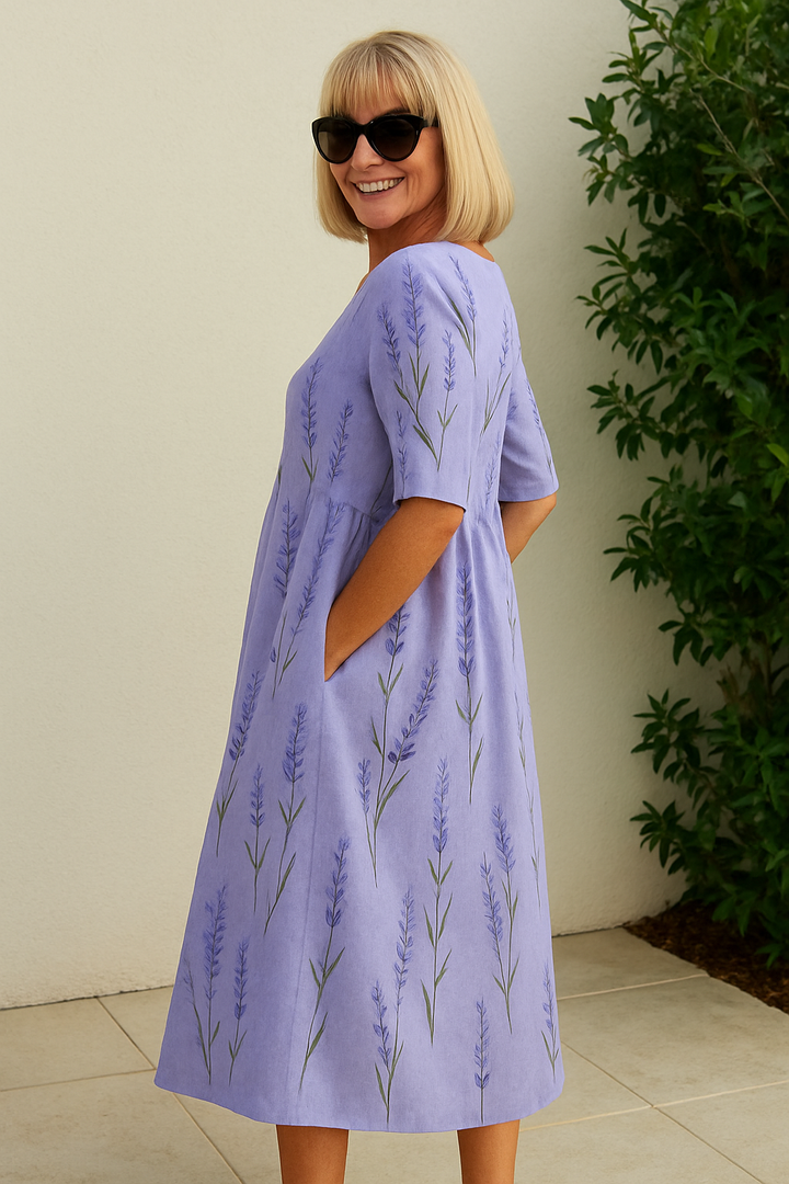 Gracieuse | Botanical Print Midi Dress