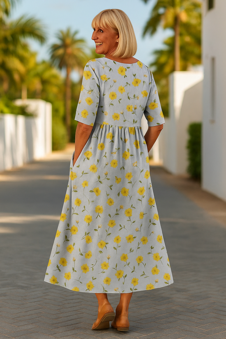Gracieuse | Botanical Print Midi Dress