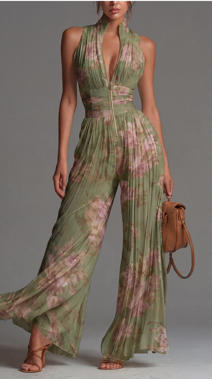 Seraphina | The Pleated Floral Jumpsuit