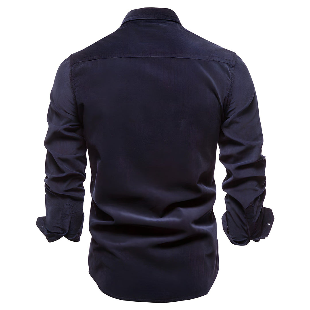 Men’s Utility Button-Up Shirt | Dual Flap Pockets | Casual Stretch Workwear Style