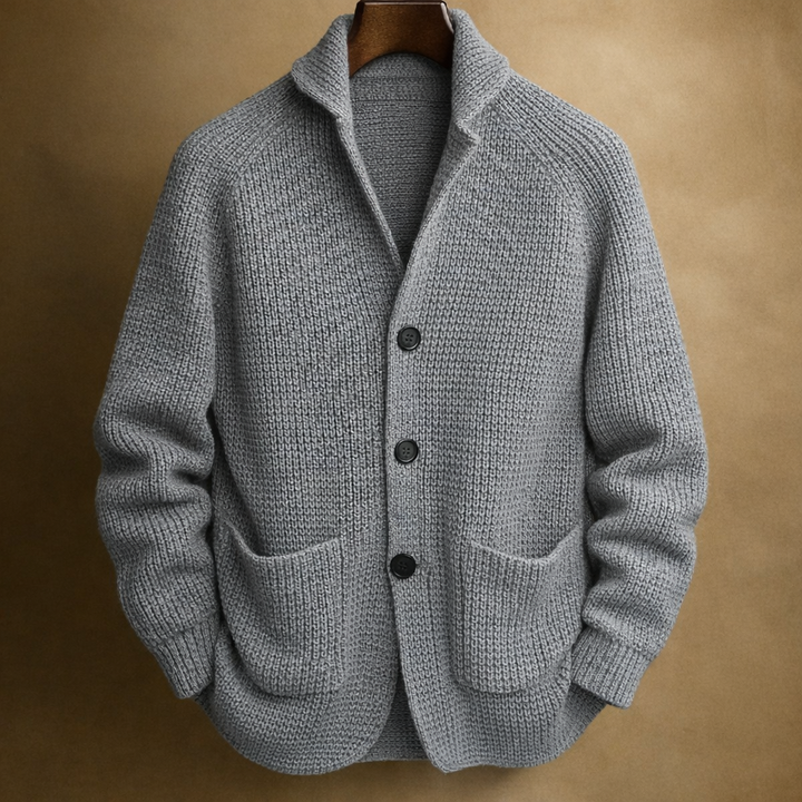 Malcolm | Ribbed Shawl-Collar Cardigan