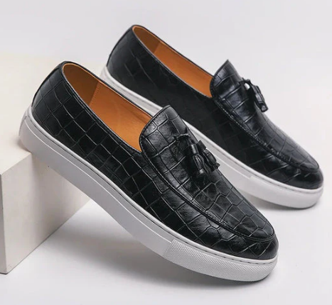 Men’s Croc-Embossed Loafers | Slip-On Tassel Dress Sneakers | Smart-Casual Shoes Canada