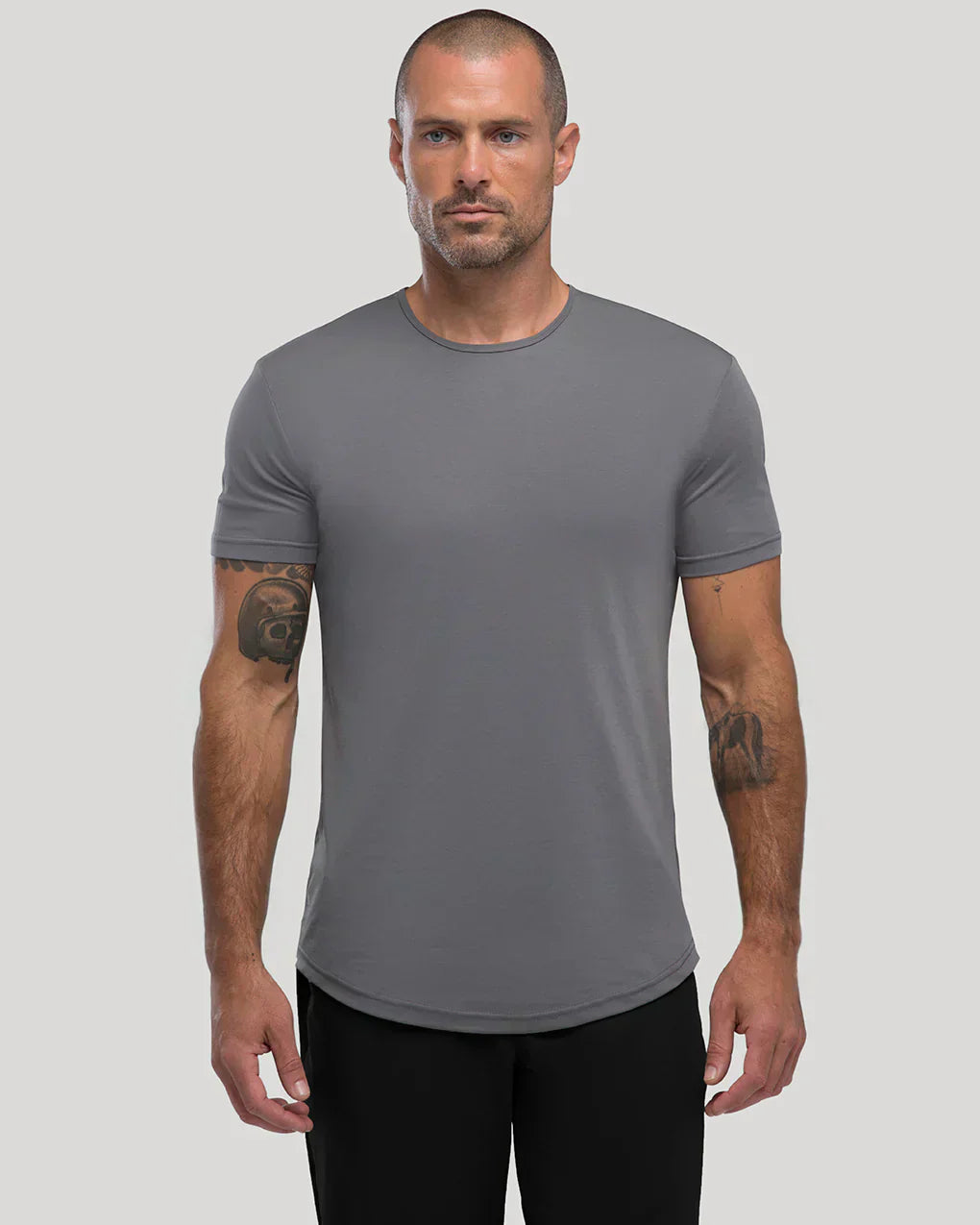 Men’s Premium Curved Hem T-Shirt | Soft Cotton Stretch | Tailored Fit Tee