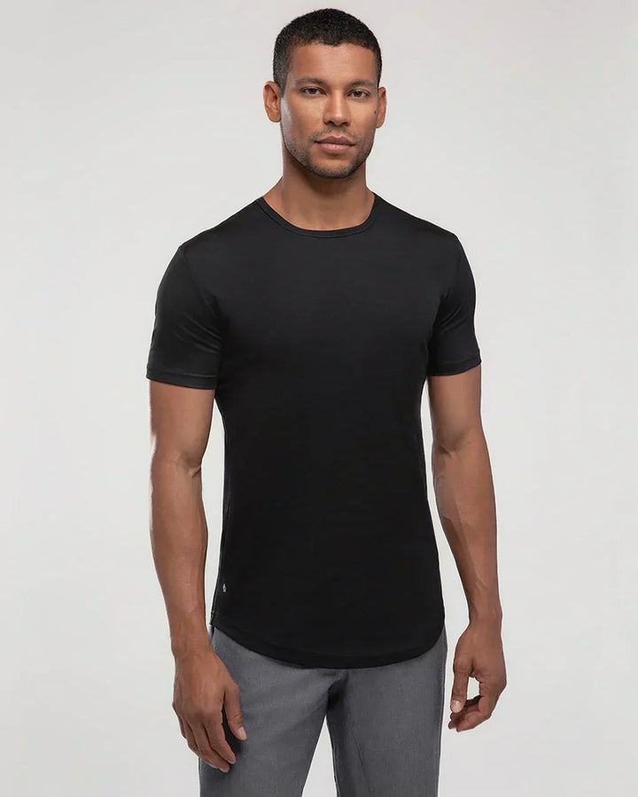 Men’s Premium Curved Hem T-Shirt | Soft Cotton Stretch | Tailored Fit Tee