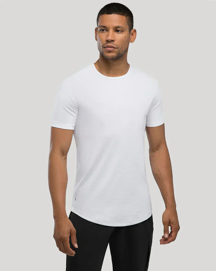 Men’s Premium Curved Hem T-Shirt | Soft Cotton Stretch | Tailored Fit Tee