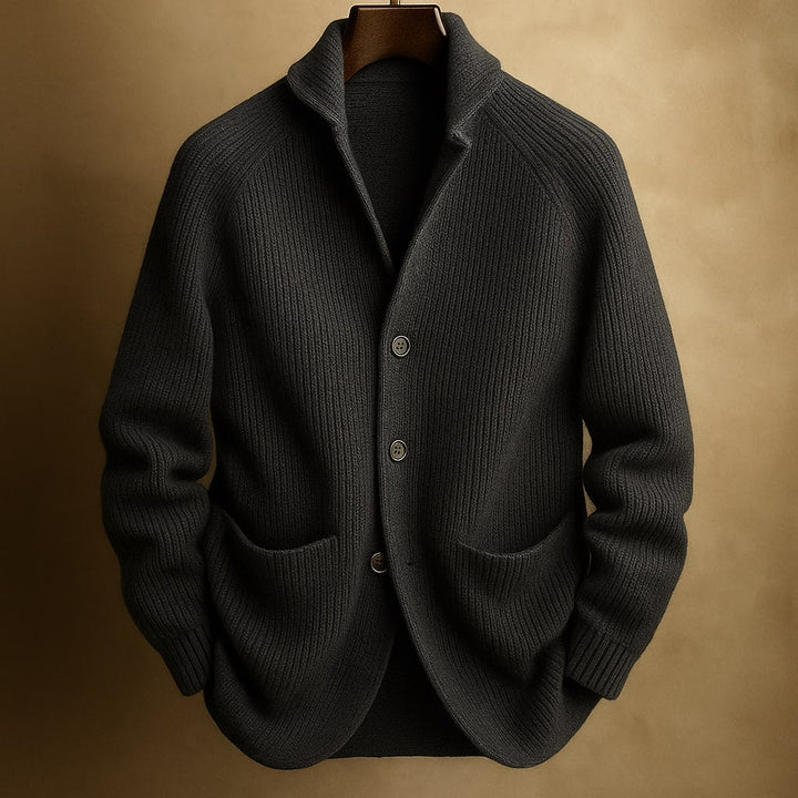 Malcolm | Ribbed Shawl-Collar Cardigan