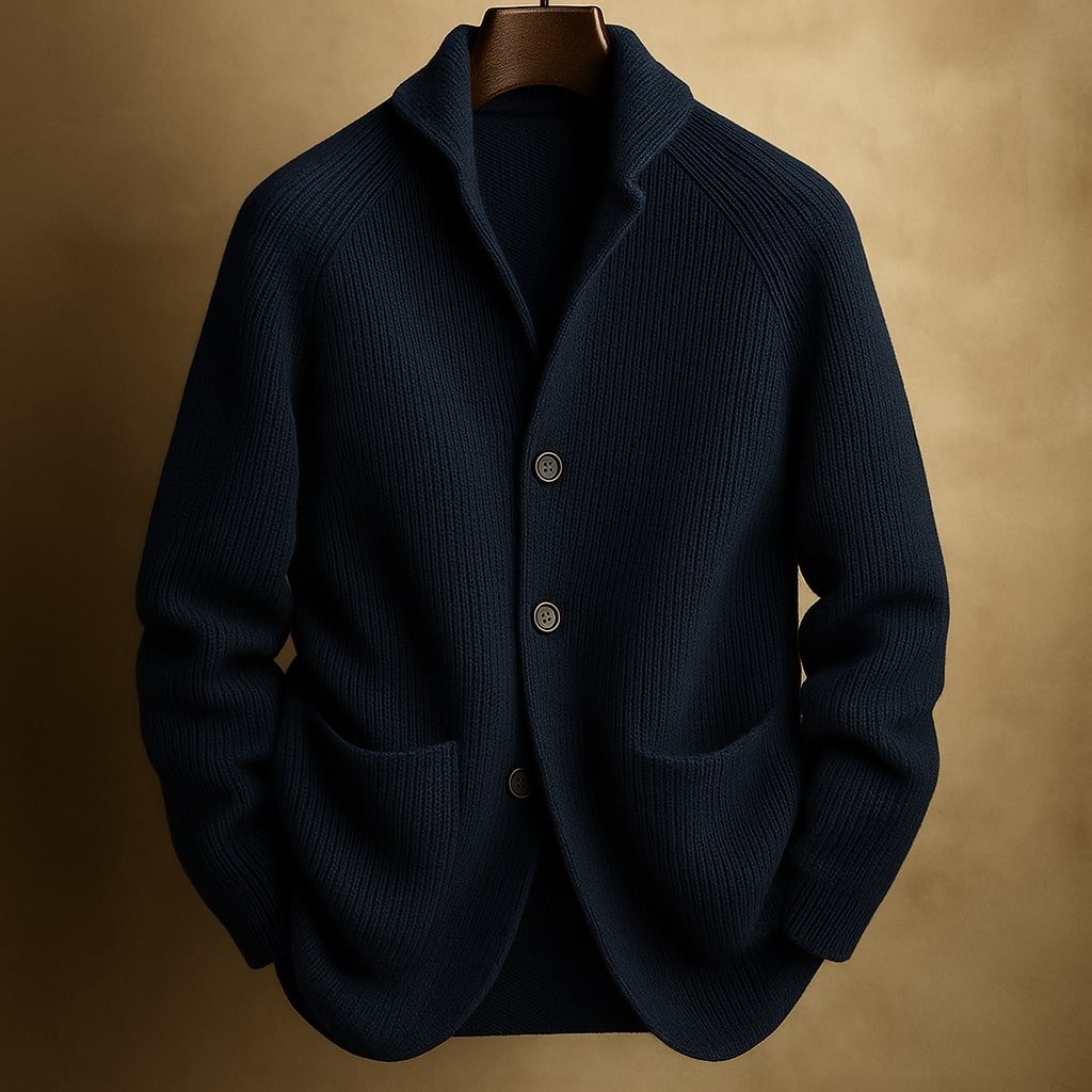 Malcolm | Ribbed Shawl-Collar Cardigan