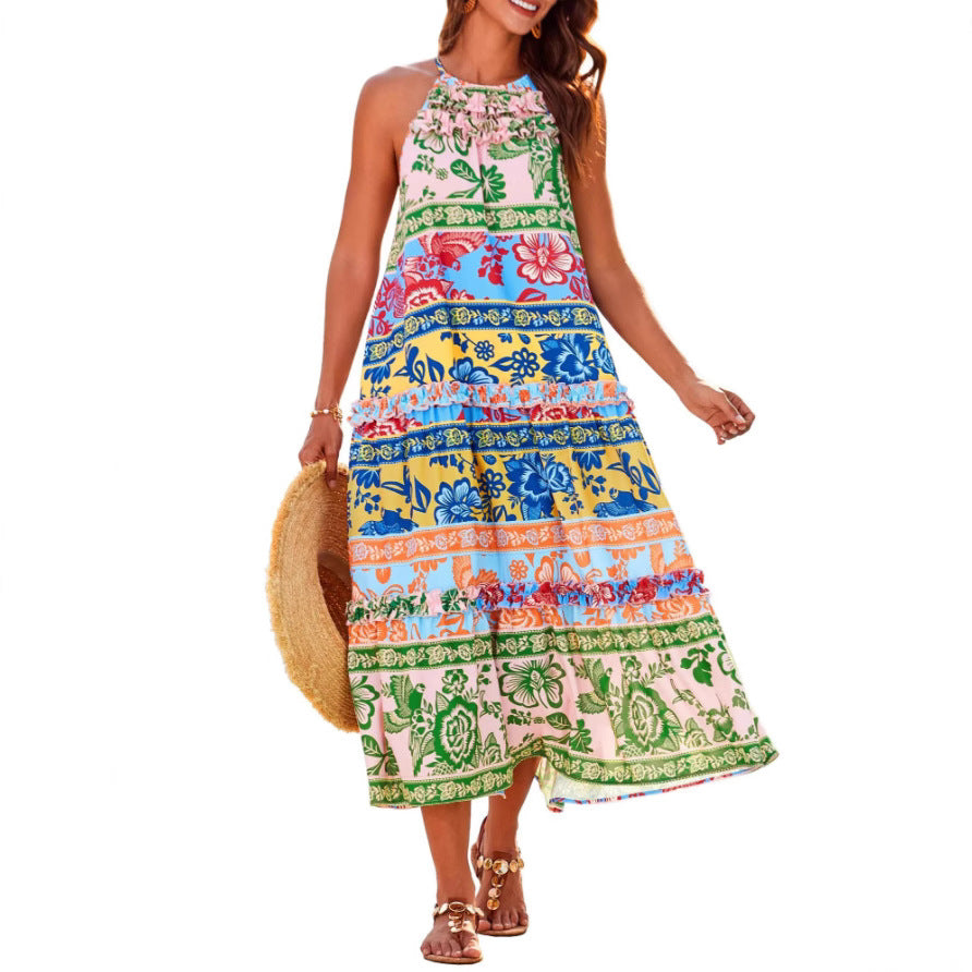 Lucinde | Tiered Halter Maxi Dress