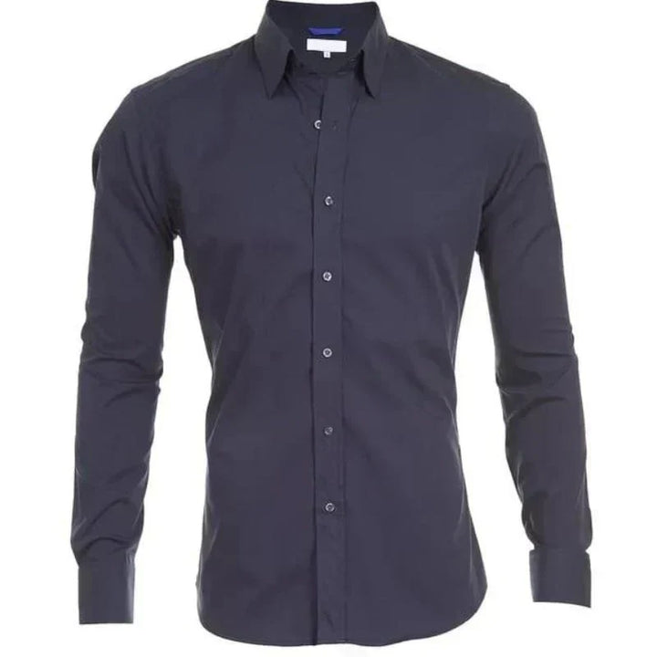 Stretch Button-Up Shirt | Slim Fit with Roll-Up Sleeves