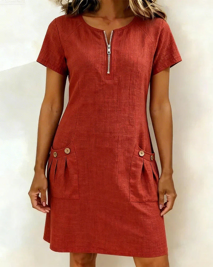 Dominique | The Zip-Front Pocket Dress