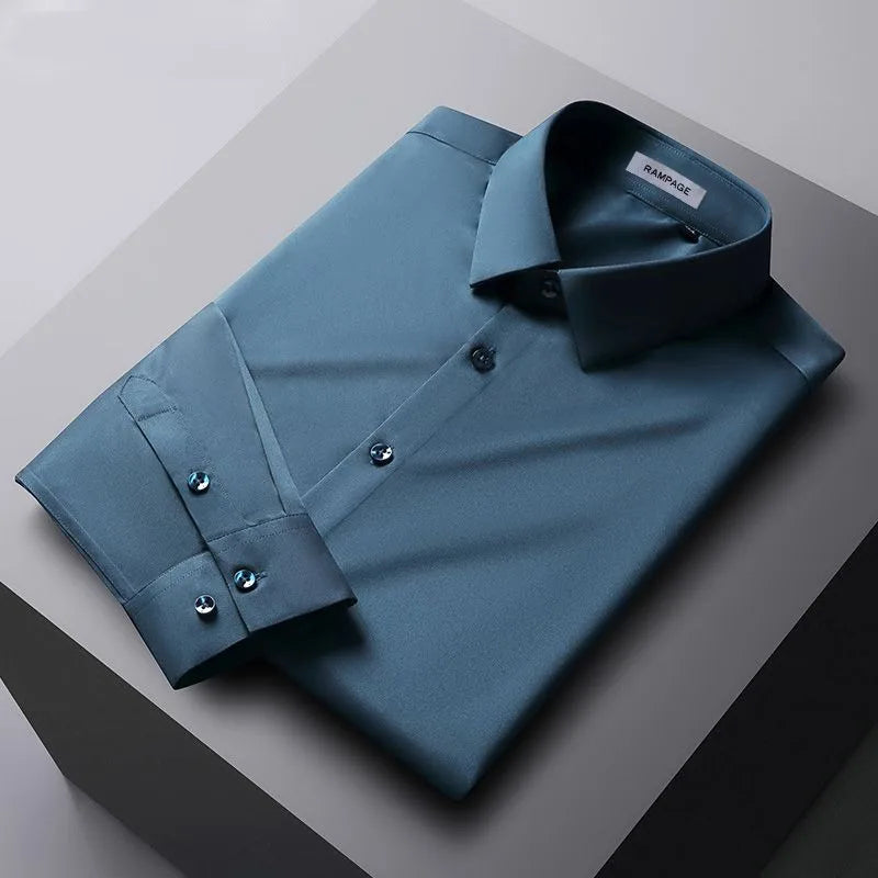 Men’s Slim Fit Dress Shirt | Wrinkle-Resistant Cotton Blend | Modern Button-Up