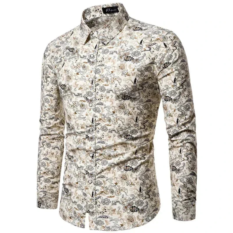 Slim Fit Dress Shirt | Micro-Dot Pattern | Stretch Cotton Blend