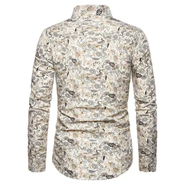 Slim Fit Dress Shirt | Micro-Dot Pattern | Stretch Cotton Blend