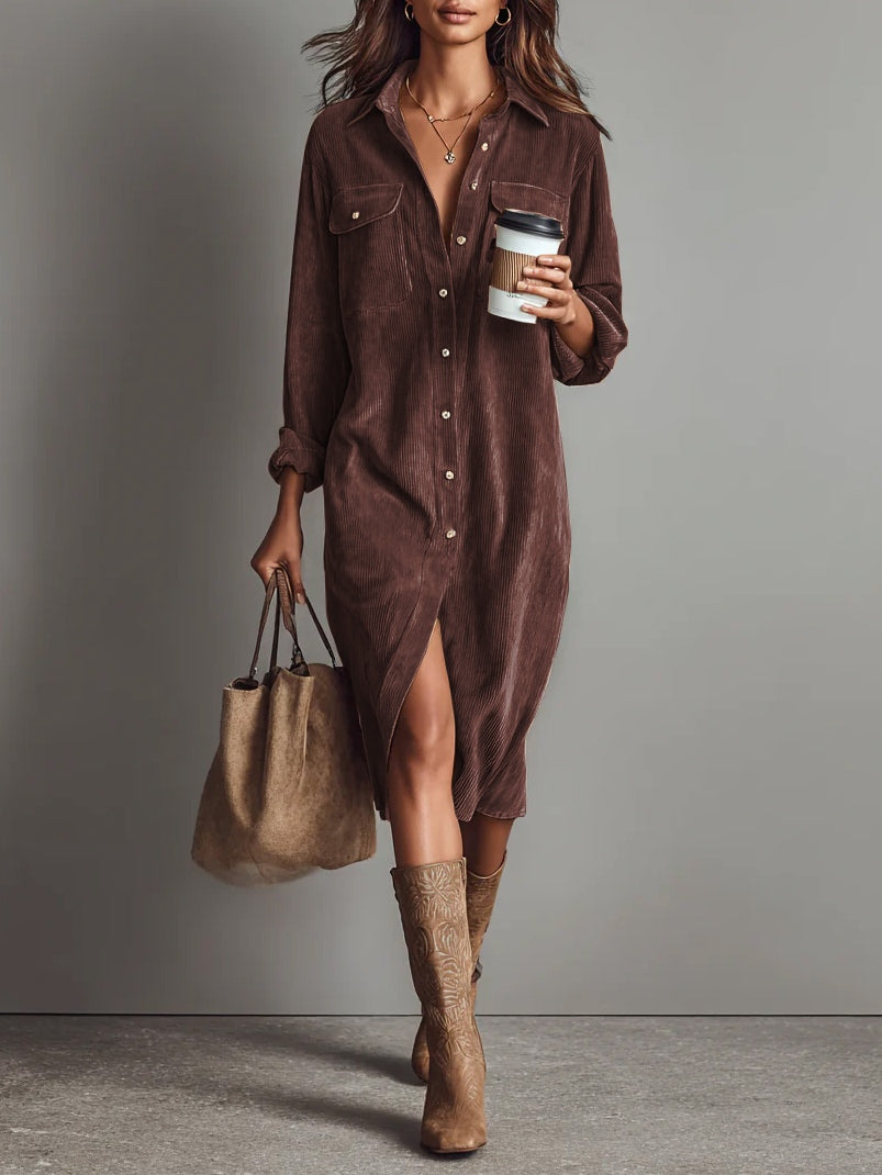 Celeste | Relaxed Corduroy Midi Dress