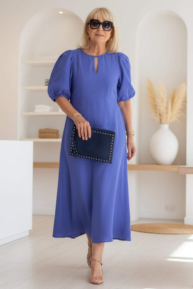 Luce | Puff-Sleeve Midi Dress