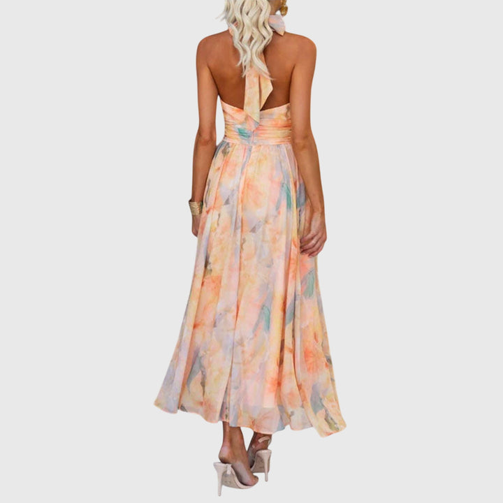 Celeste | Elegant Halter Maxi Dress