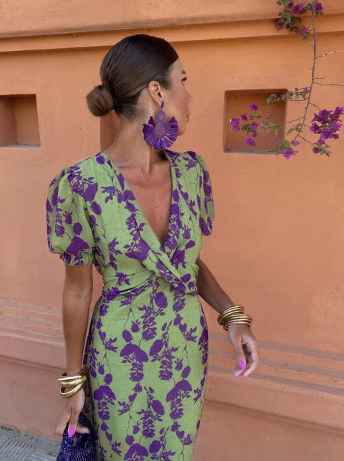 Claudette | Bold-Print Midi Dress