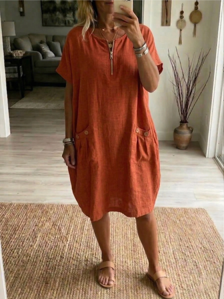 Dominique | The Zip-Front Pocket Dress
