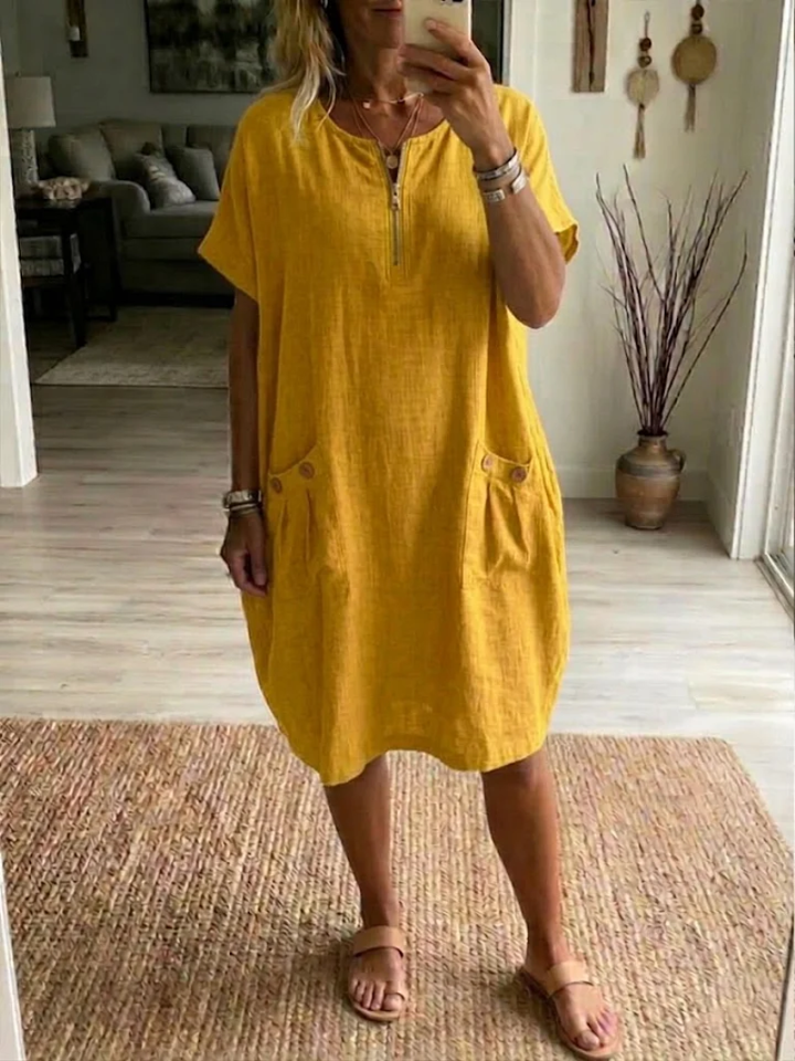 Dominique | The Zip-Front Pocket Dress
