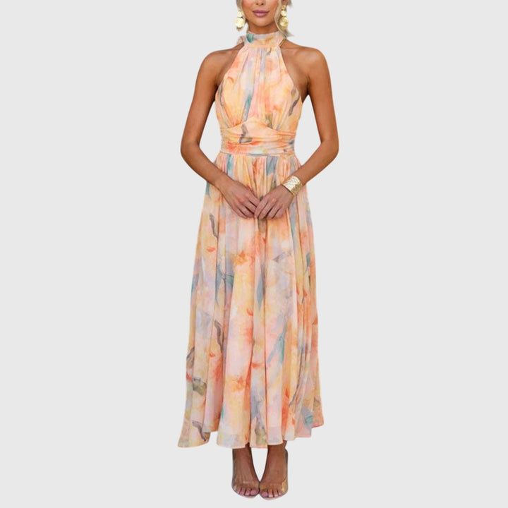 Celeste | Elegant Halter Maxi Dress