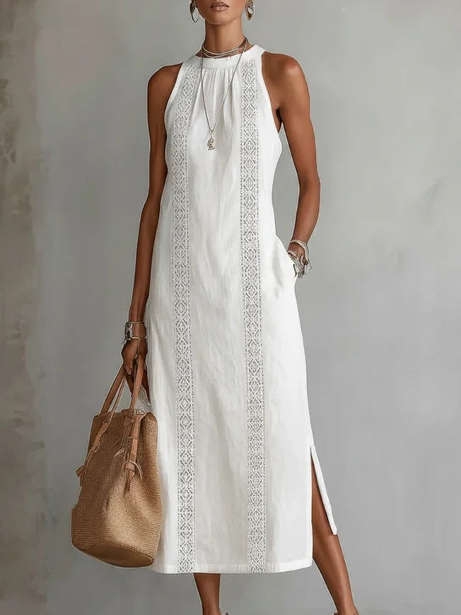 Pascale | Halter Neck Lace Dress