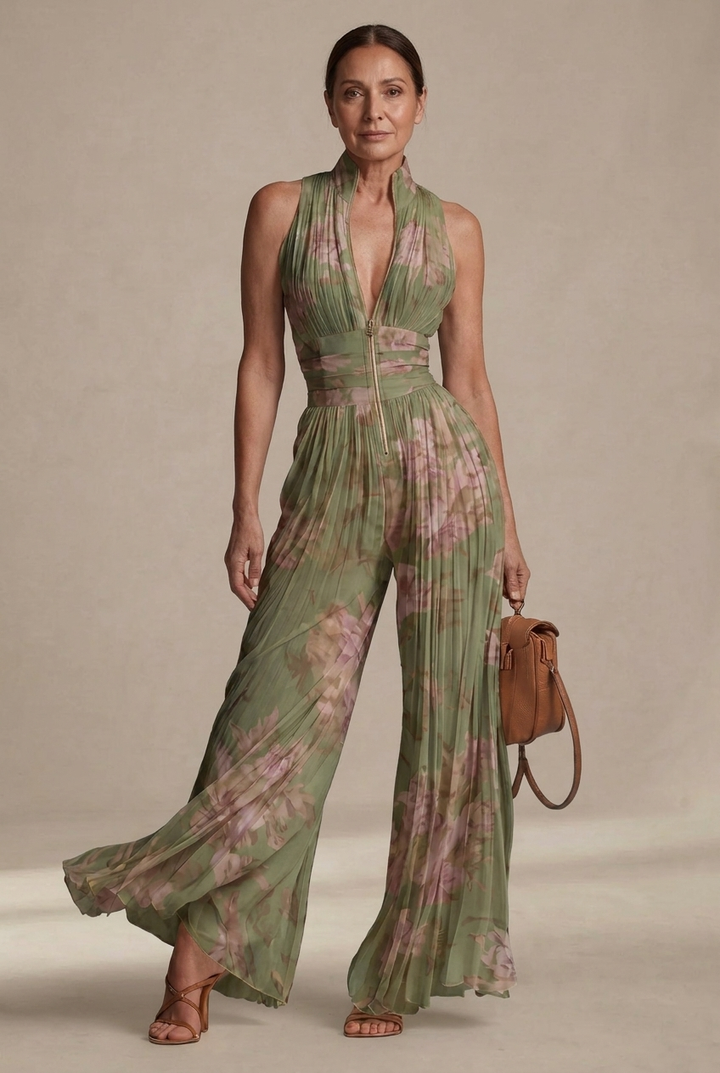 Seraphina | The Pleated Floral Jumpsuit