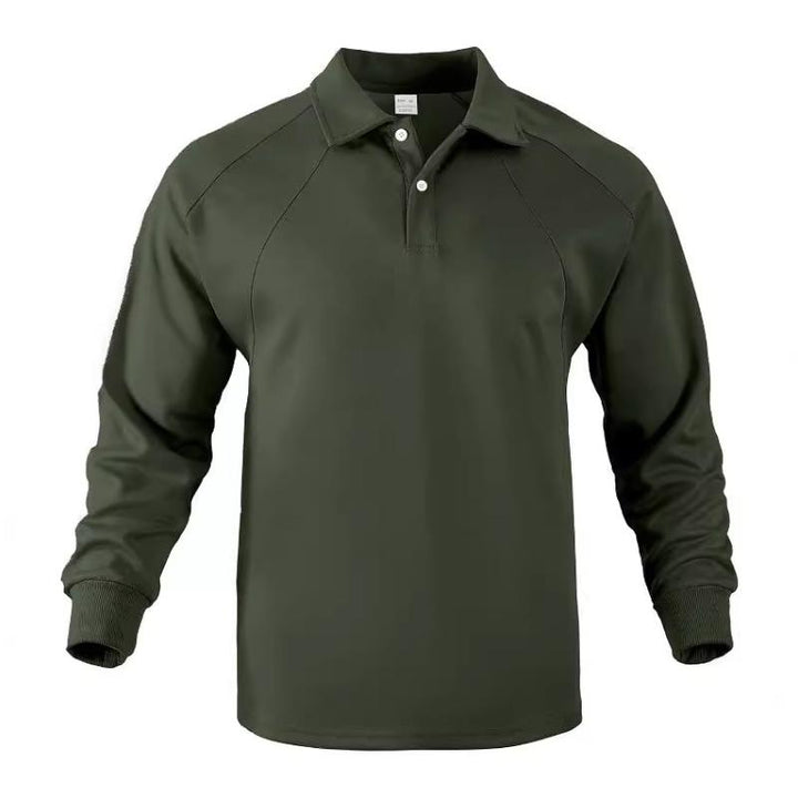 Long Sleeve Rugby Polo Shirt | Ribbed Cuffs & Athletic Stitching | Smart Casual Staple