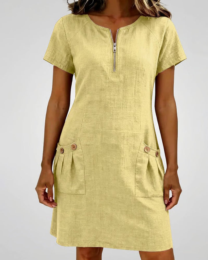 Dominique | The Zip-Front Pocket Dress